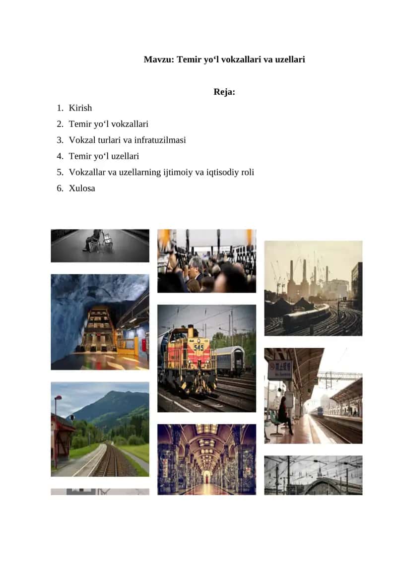 Temir yo‘l vokzallari va uzellari