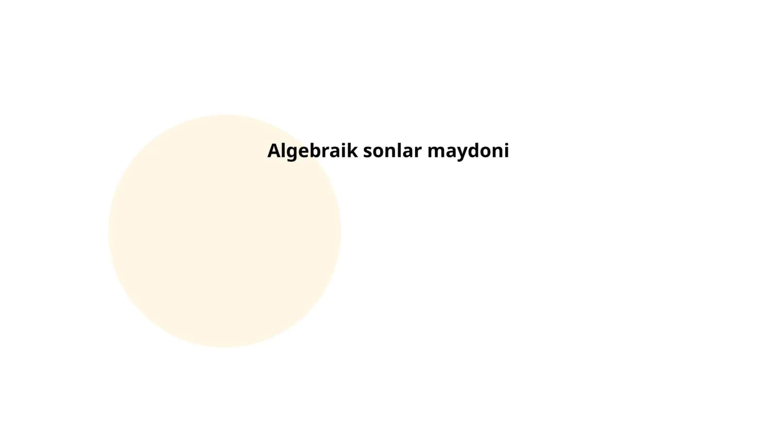 Algebraik sonlar maydoni