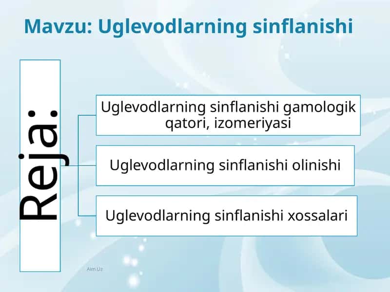 Uglevodlarning sinflanishi