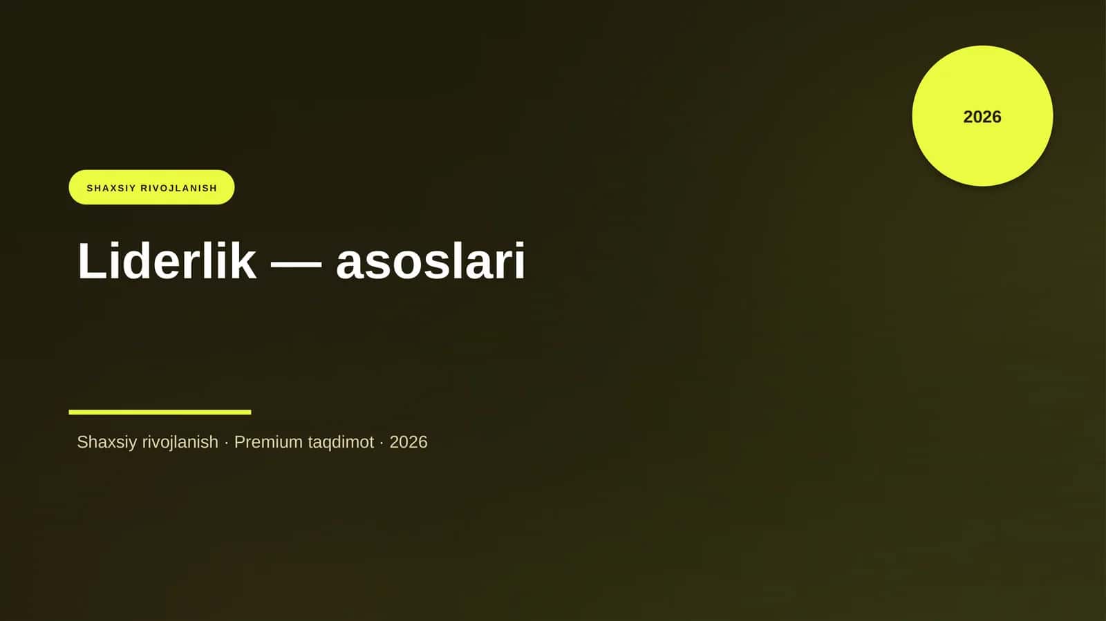Liderlik — asoslari