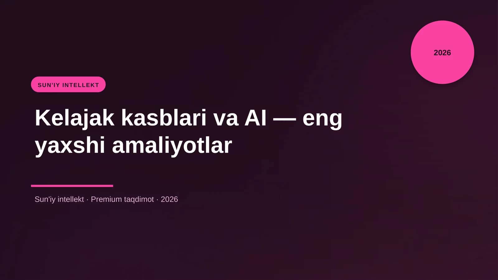 Kelajak kasblari va AI — eng yaxshi amaliyotlar