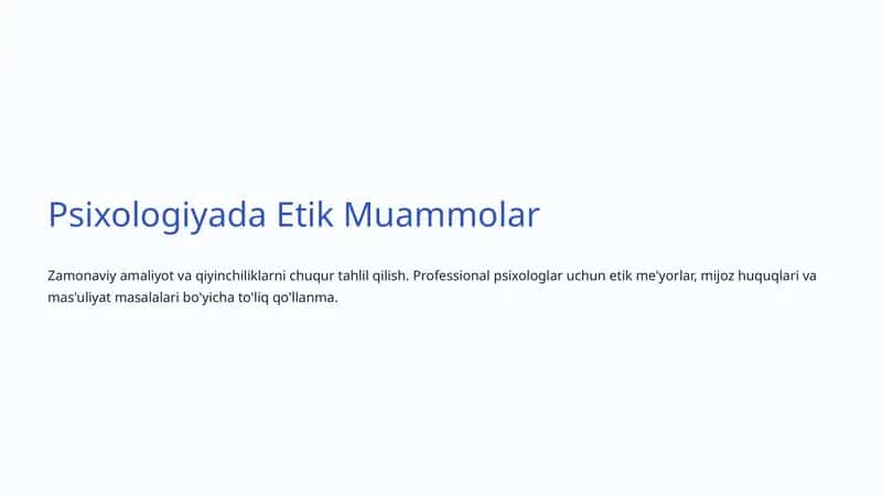 Psixologiyada Etik Muammolar