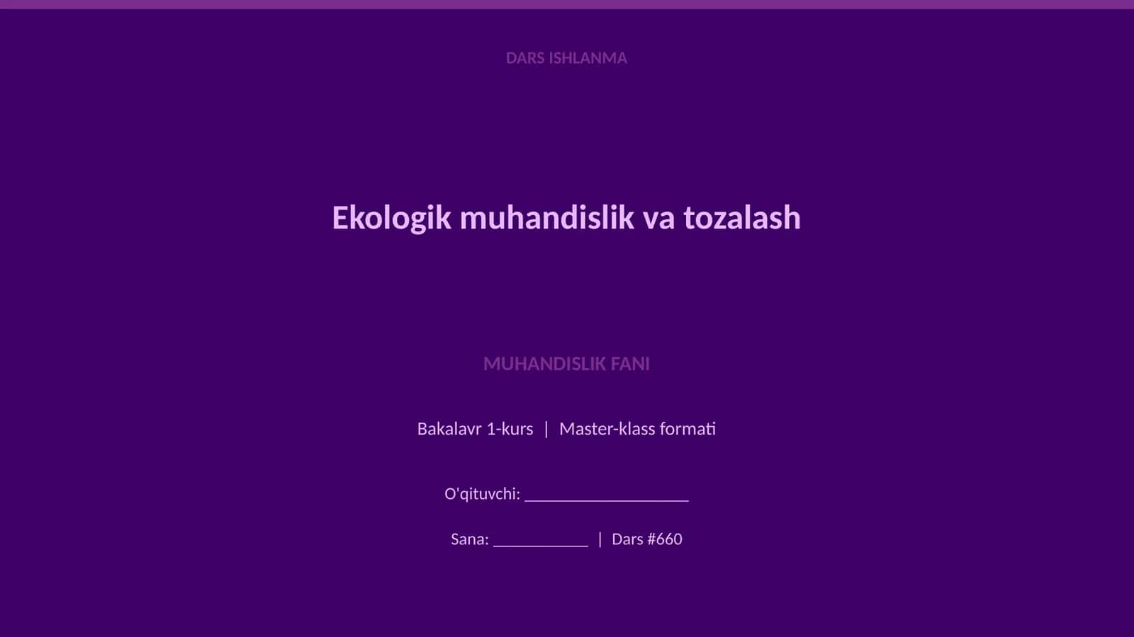 DARS ISHLANMA