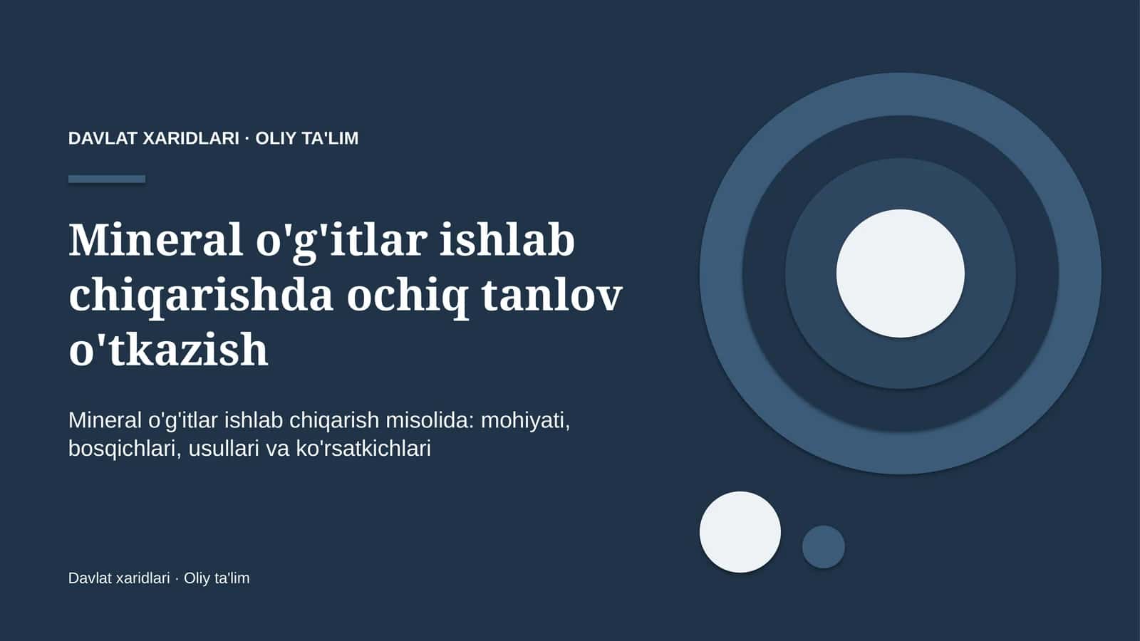 mineral o'g'itlar ishlab chiqarishda ochiq tanlov o'tkazish 7904