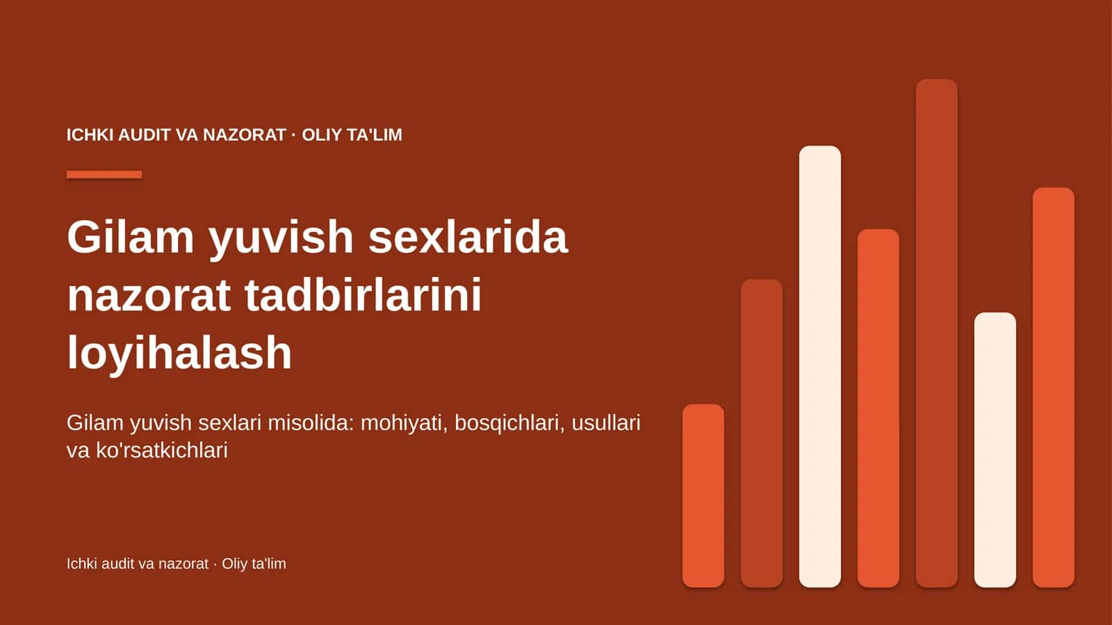 Gilam yuvish sexlarida nazorat tadbirlarini loyihalash