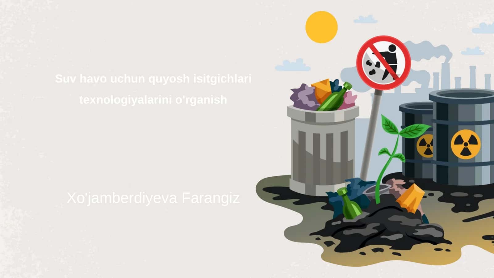 Suv havo uchun quyosh isitgichlari texnologiyalarini o'rganish