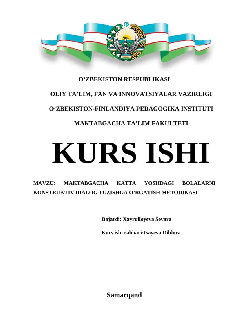 MAKTABGACHA KATTA YOSHDAGI BOLALARNI KONSTRUKTIV DIALOG TUZISHGA O’RGATISH METODIKASI