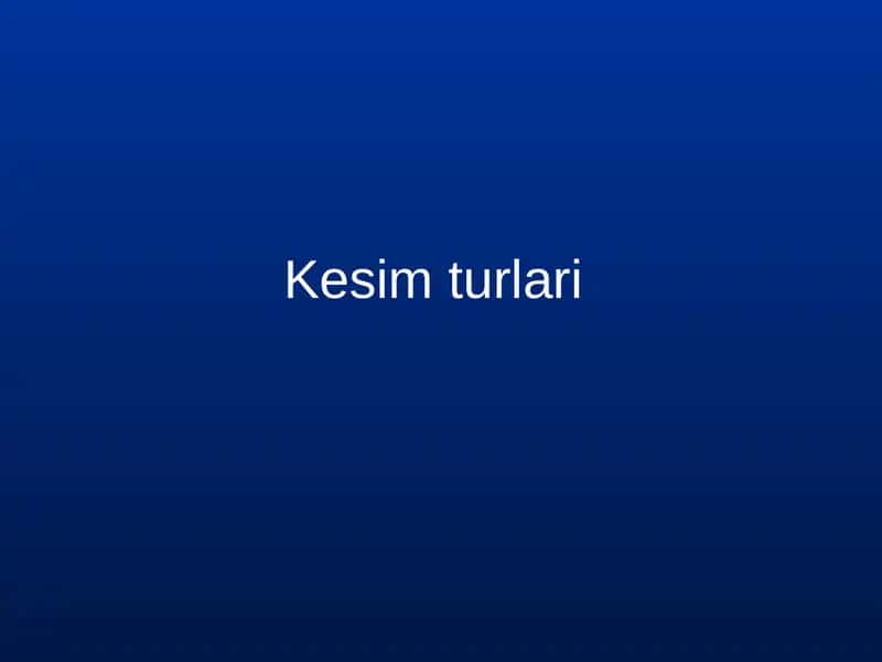Kesim turlari