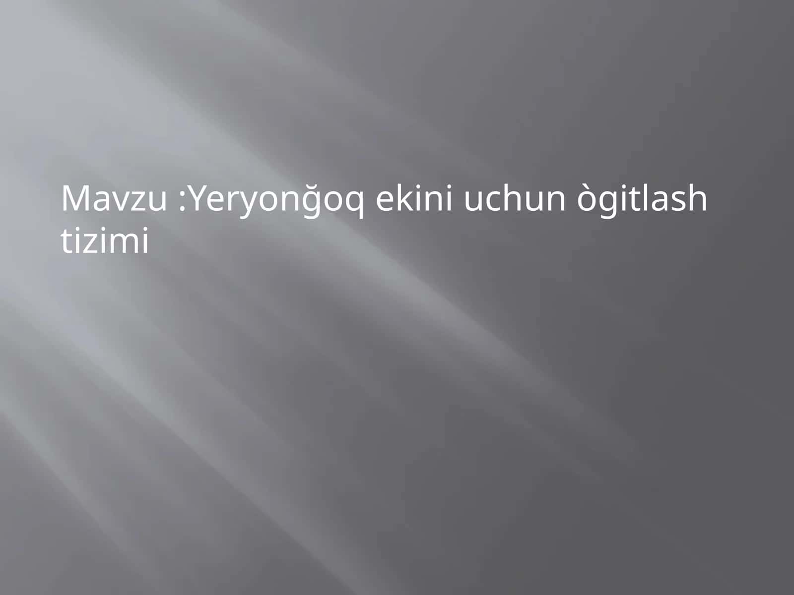 Yeryonğoqekini uchun ògitlash tizimi