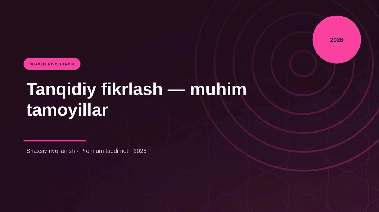 Tanqidiy fikrlash — muhim tamoyillar