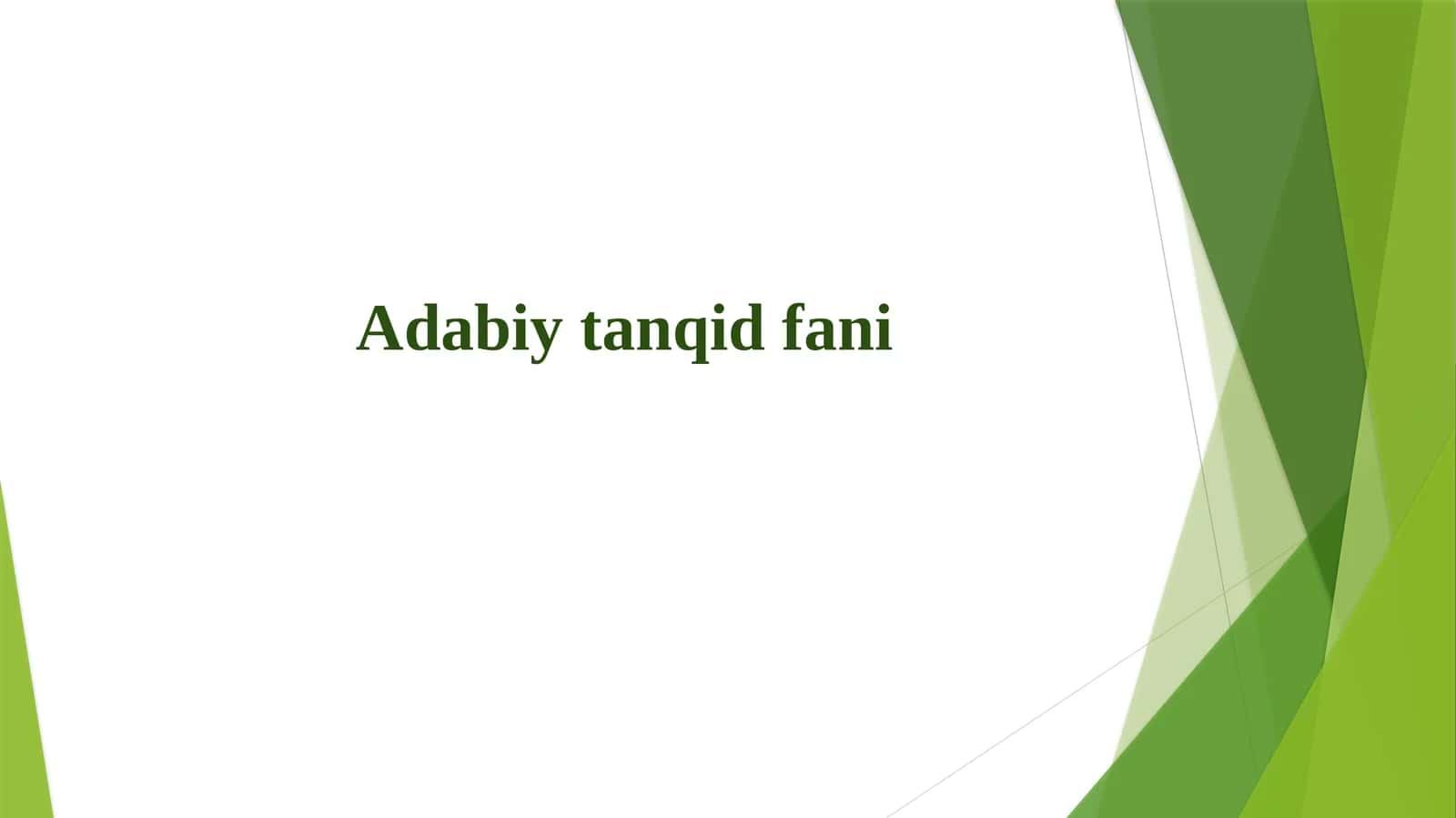 Adabiy tanqid fani
