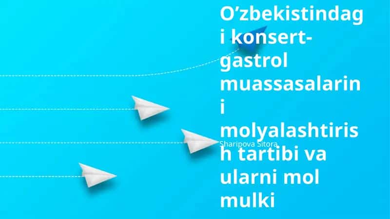 Konsert va Gastrol Muassasalari Mulkiy Majmualarini Moliyalashtirish