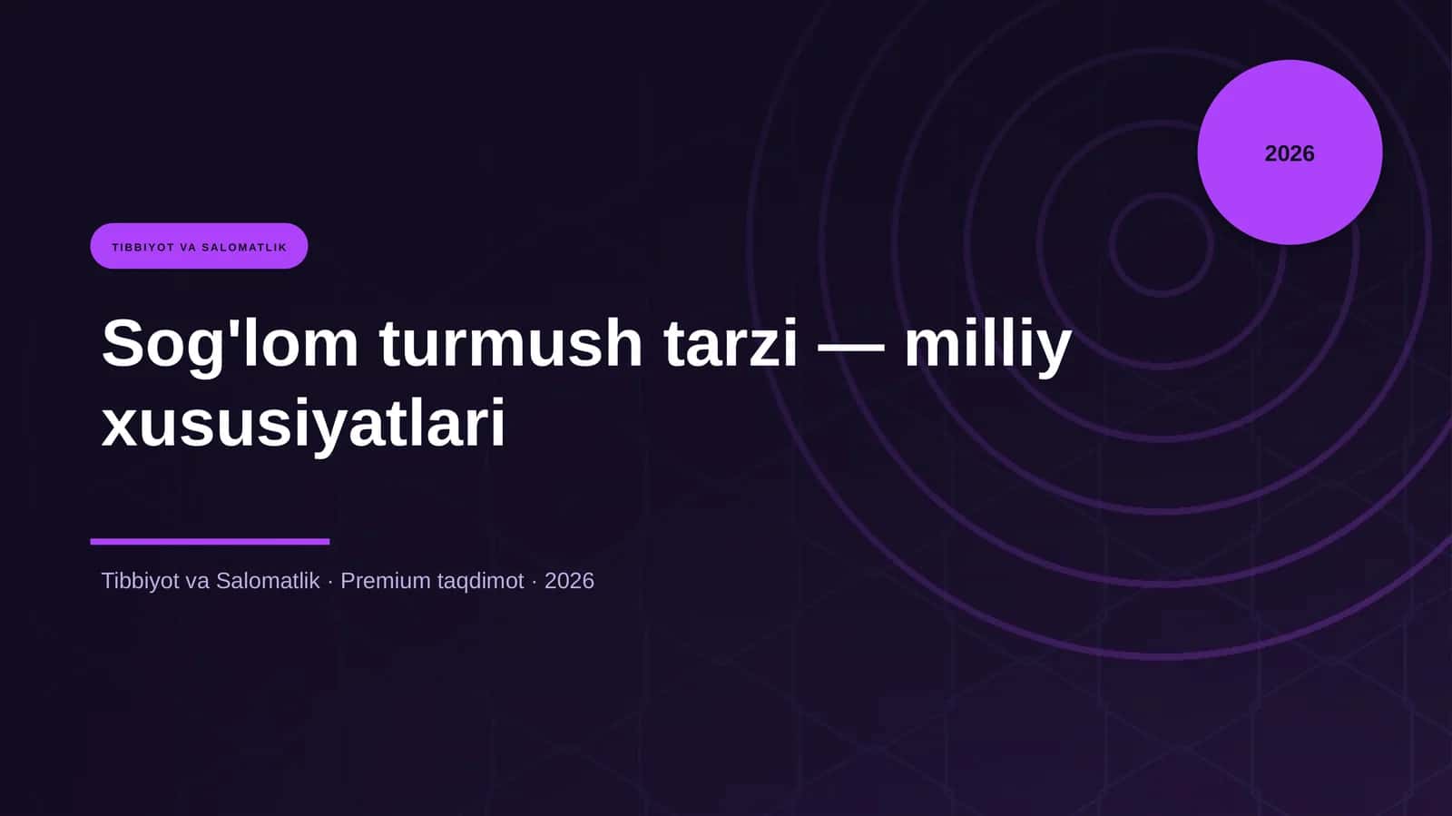 Sog'lom turmush tarzi — milliy xususiyatlari