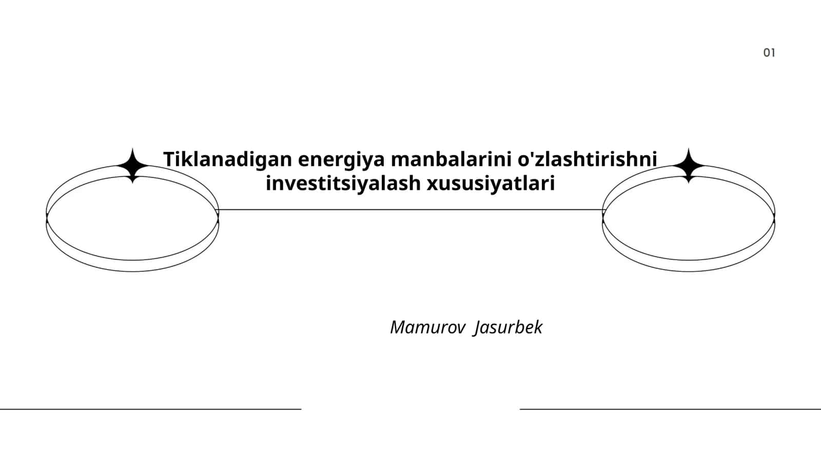 Tiklanadigan energiya manbalarini o'zlashtirishni investitsiyalash xususiyatlari