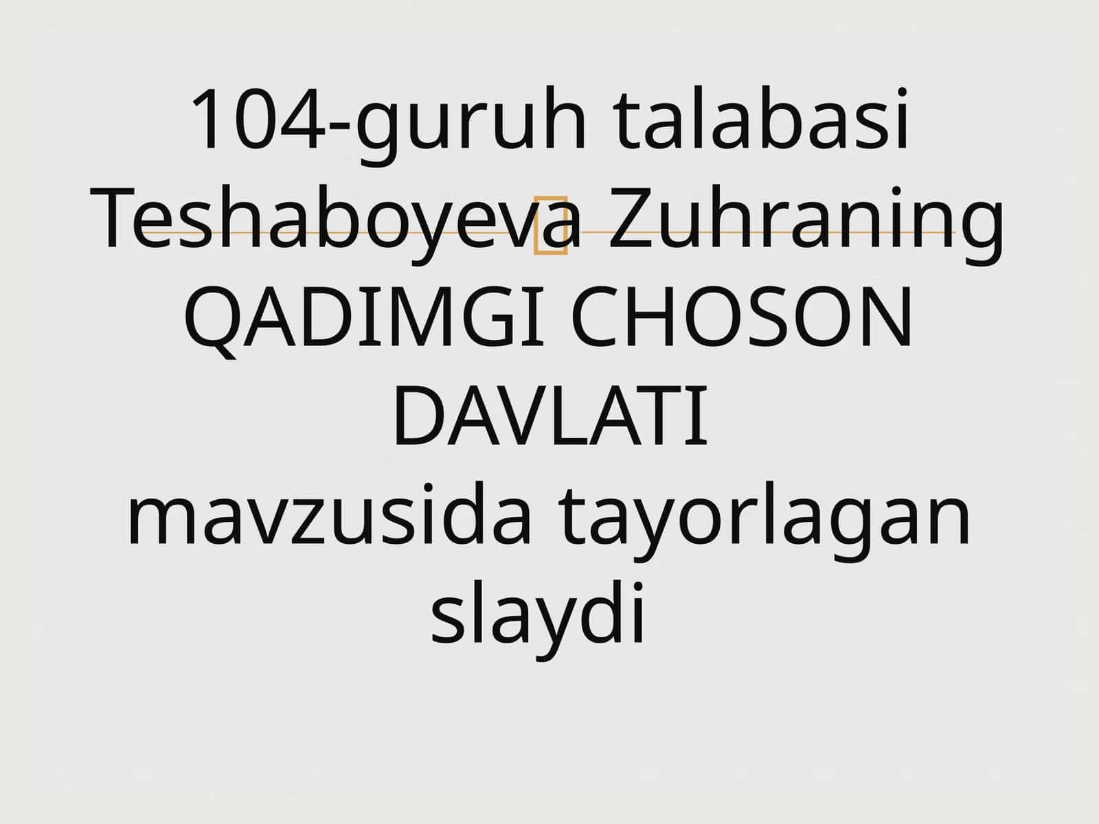 QADIMGI CHOSON DAVLATI