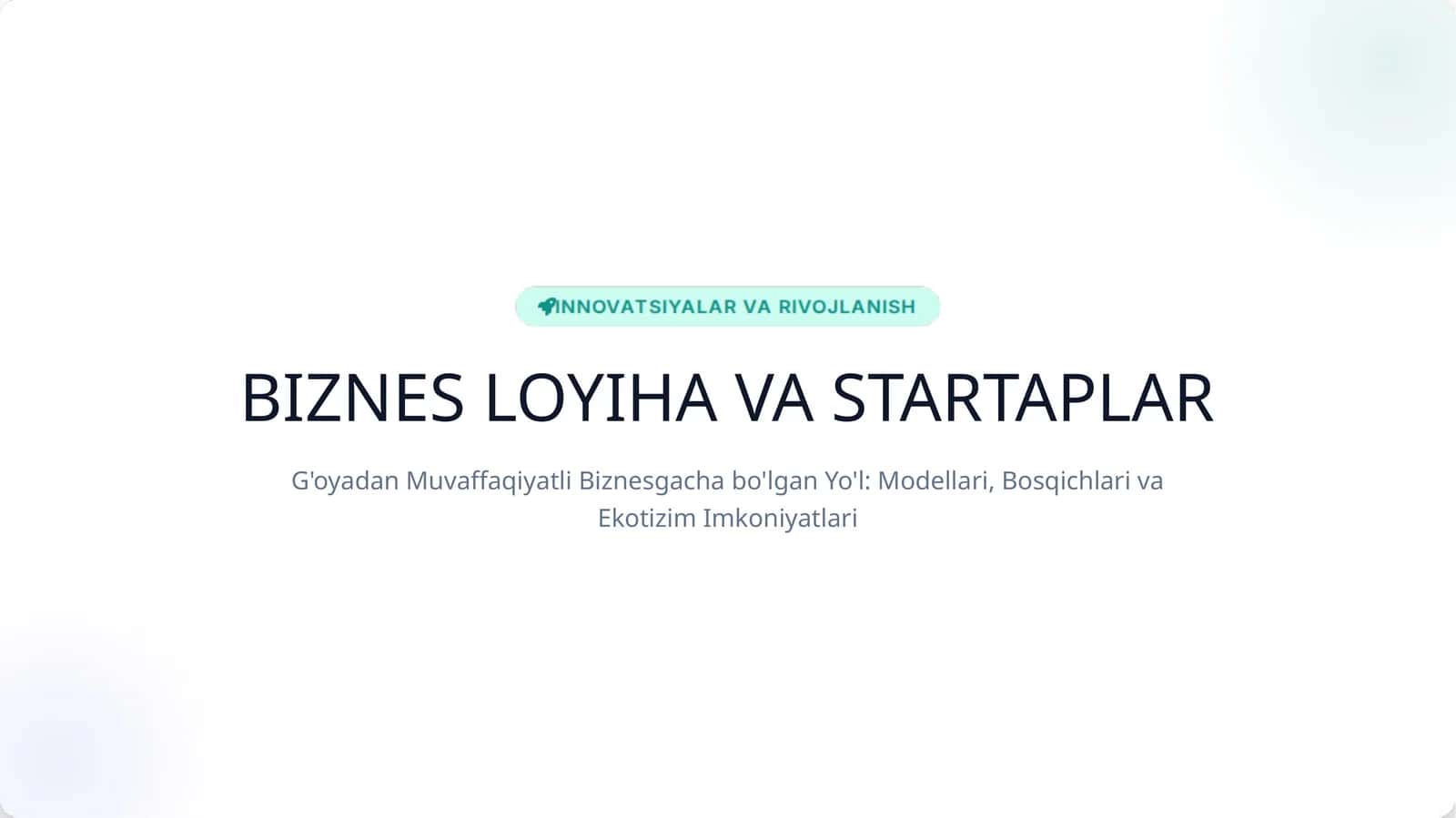 An'anaviy Biznes Loyiha