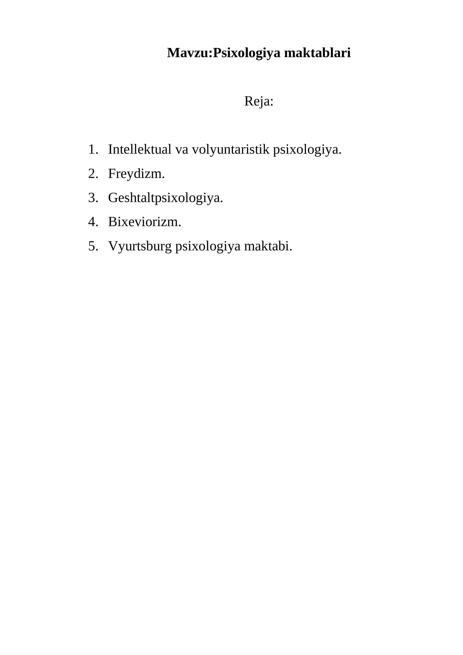 Psixologiya maktablari