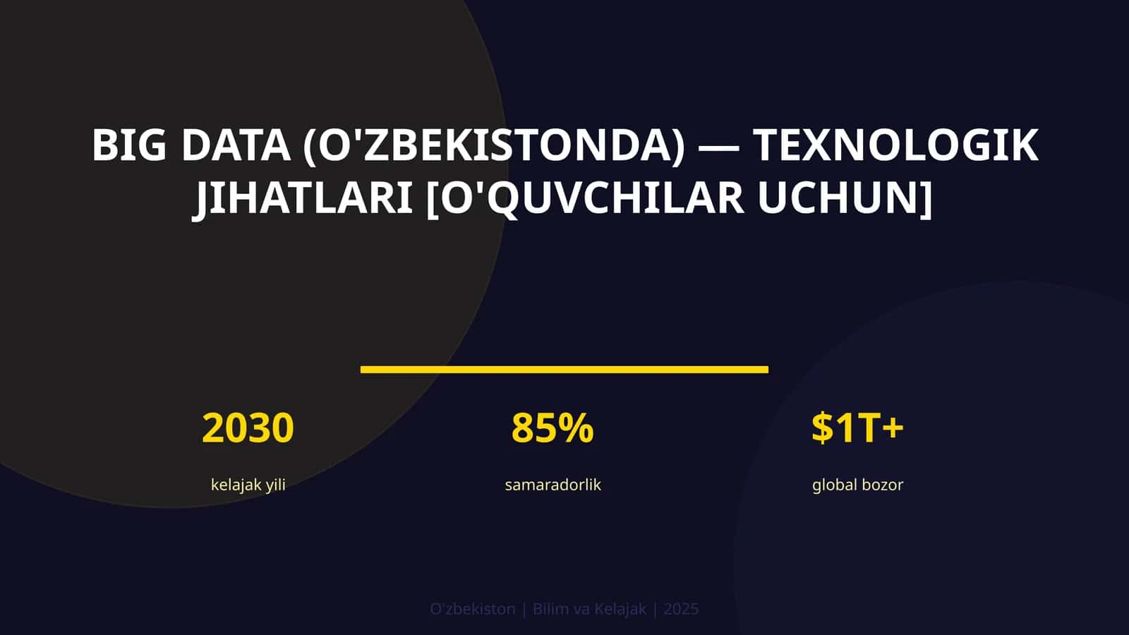 Big Data (O'zbekistonda) — texnologik jihatlari [o'quvchilar uchun]