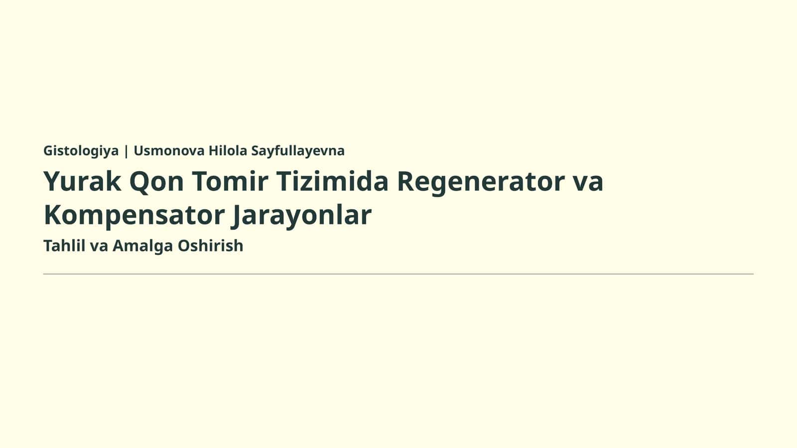 regenatorlar va kompensatorlar