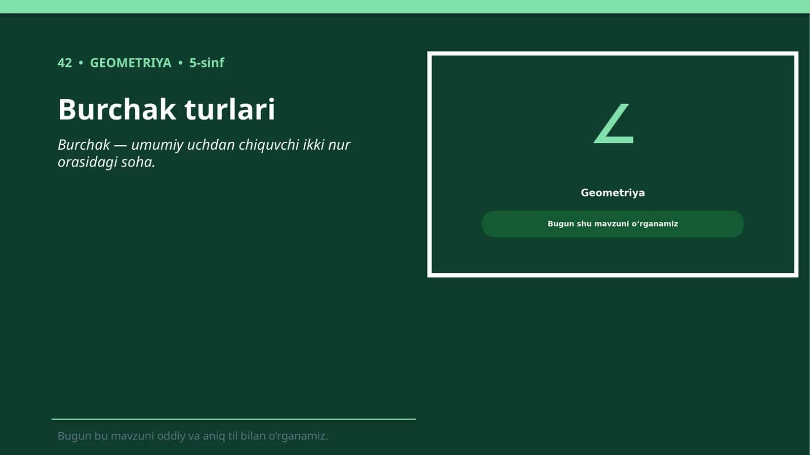 Burchak turlari