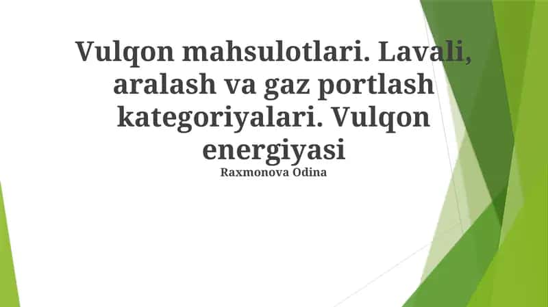 Vulqon mahsulotlari