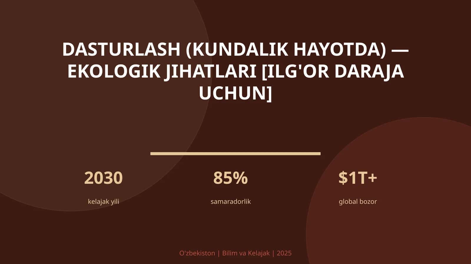 Dasturlash (kundalik hayotda) — ekologik jihatlari [ilg'or daraja uchun]