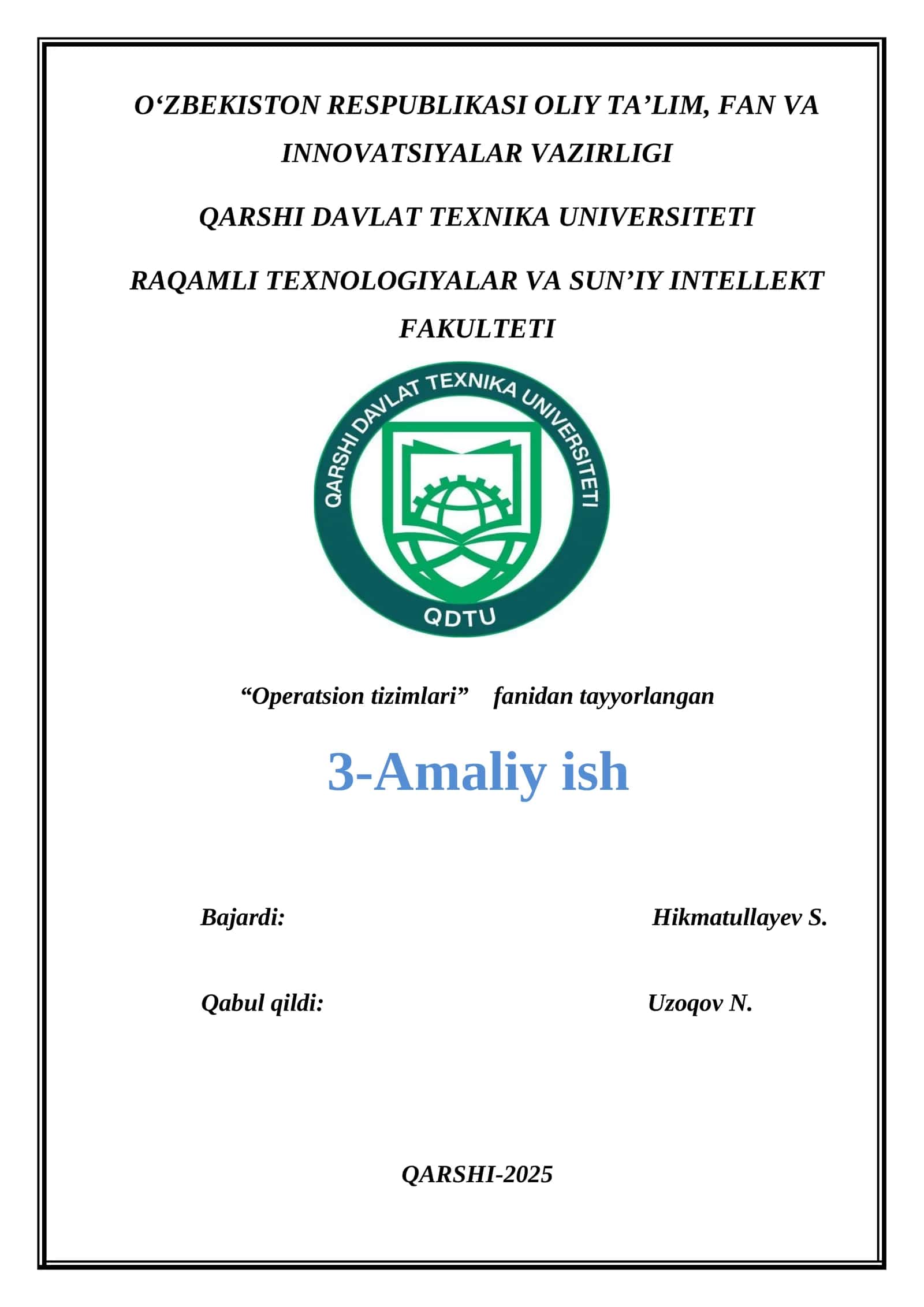 3-Amaliy ish: Windowsdagi tizim jarayonlari va hodisalarining auditi