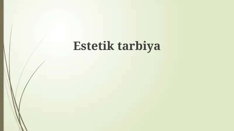 Estetik tarbiya