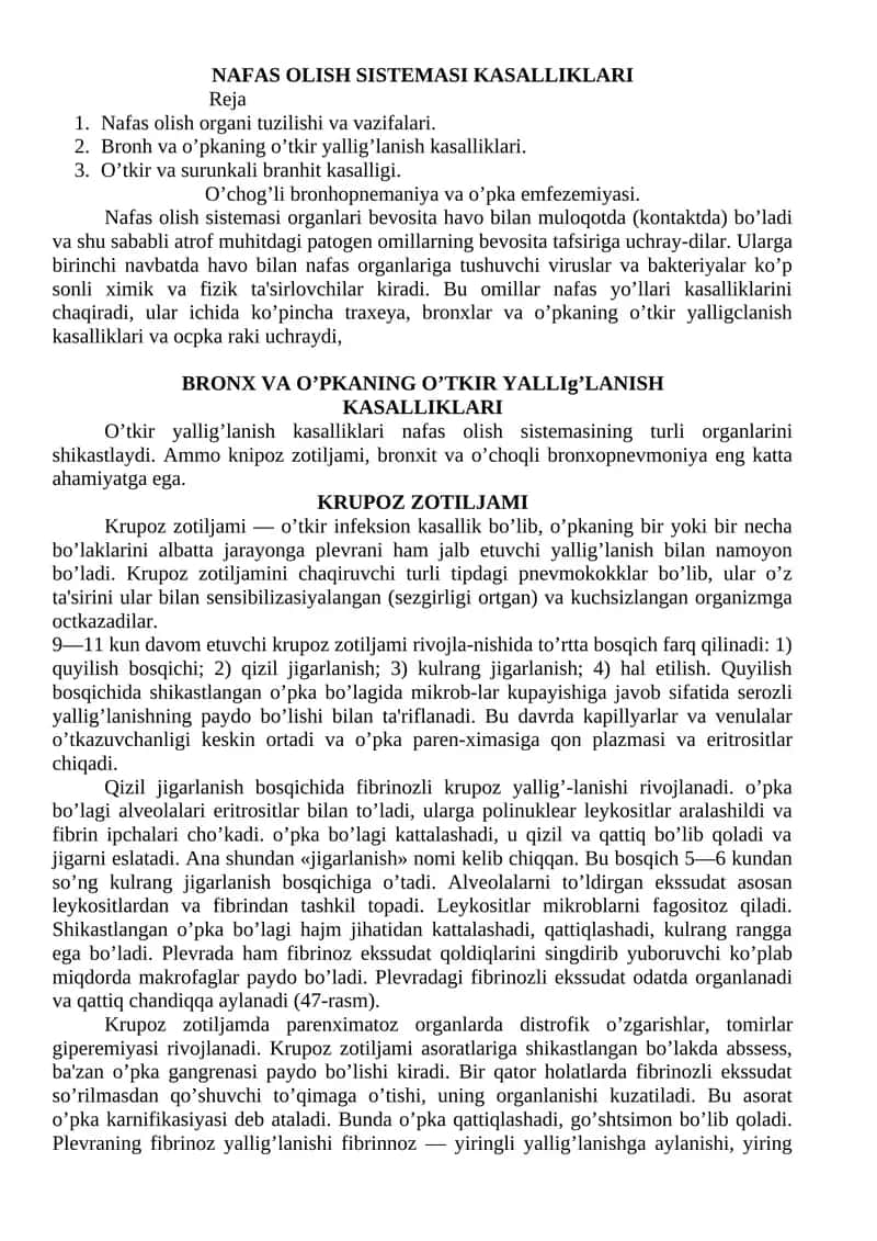 NAFAS OLISH SISTEMASI KASALLIKLARI