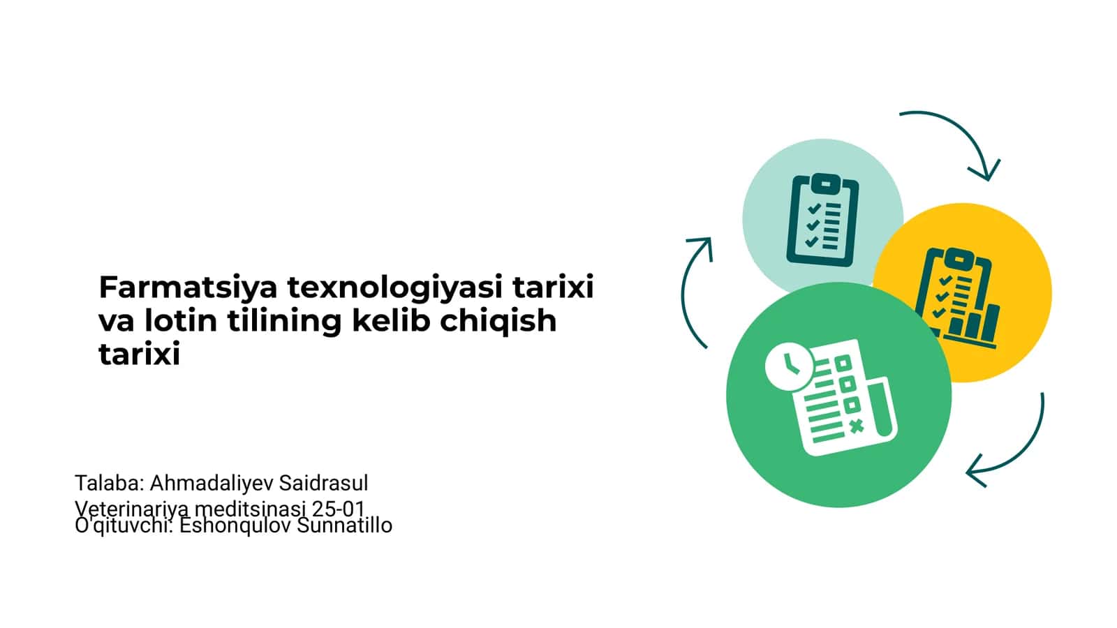Farmatsiya texnologiyasi tarixi va lotin tilining kelib chiqish tarixi