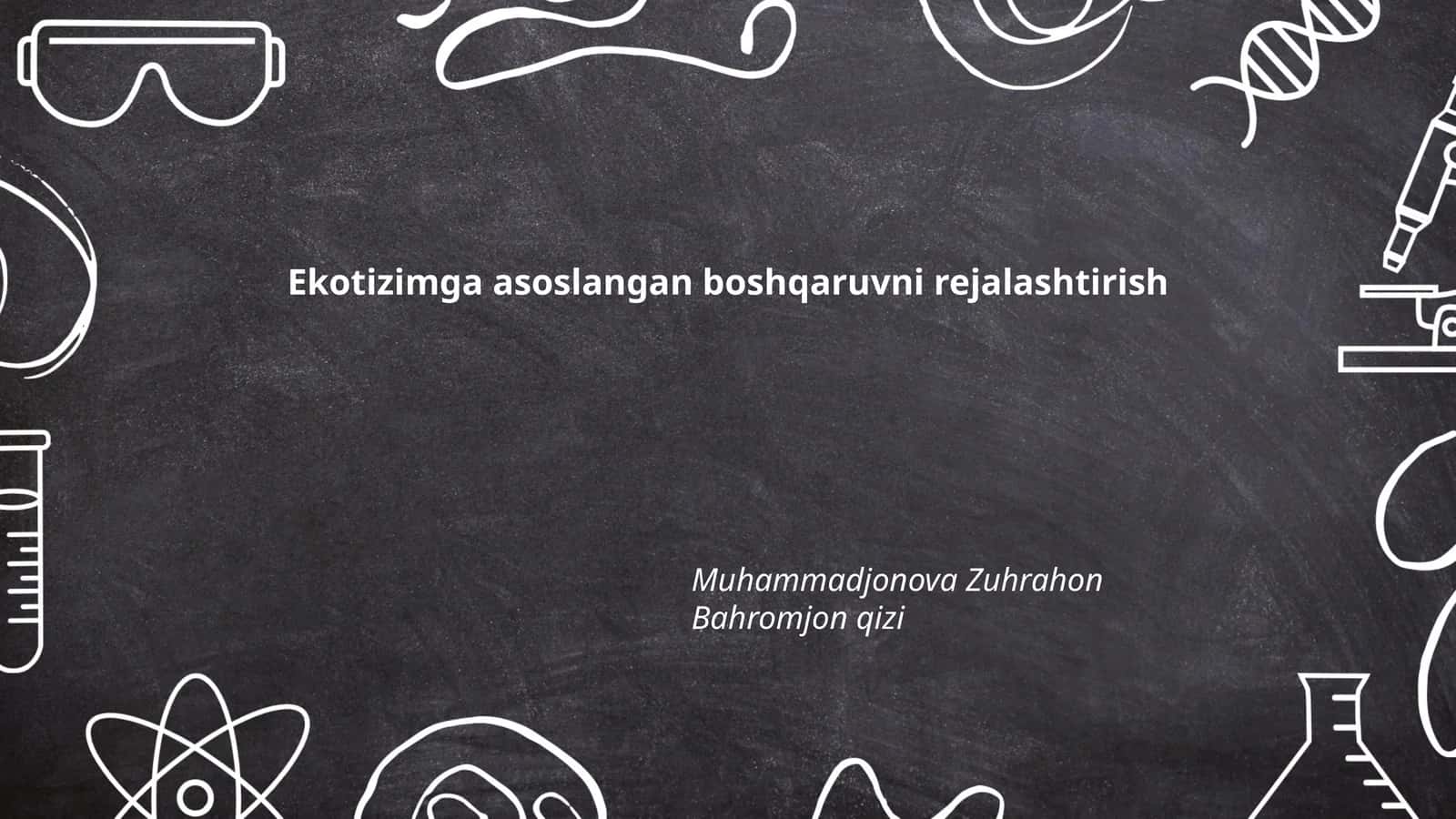 Ekotizimga asoslangan boshqaruvni rejalashtirish