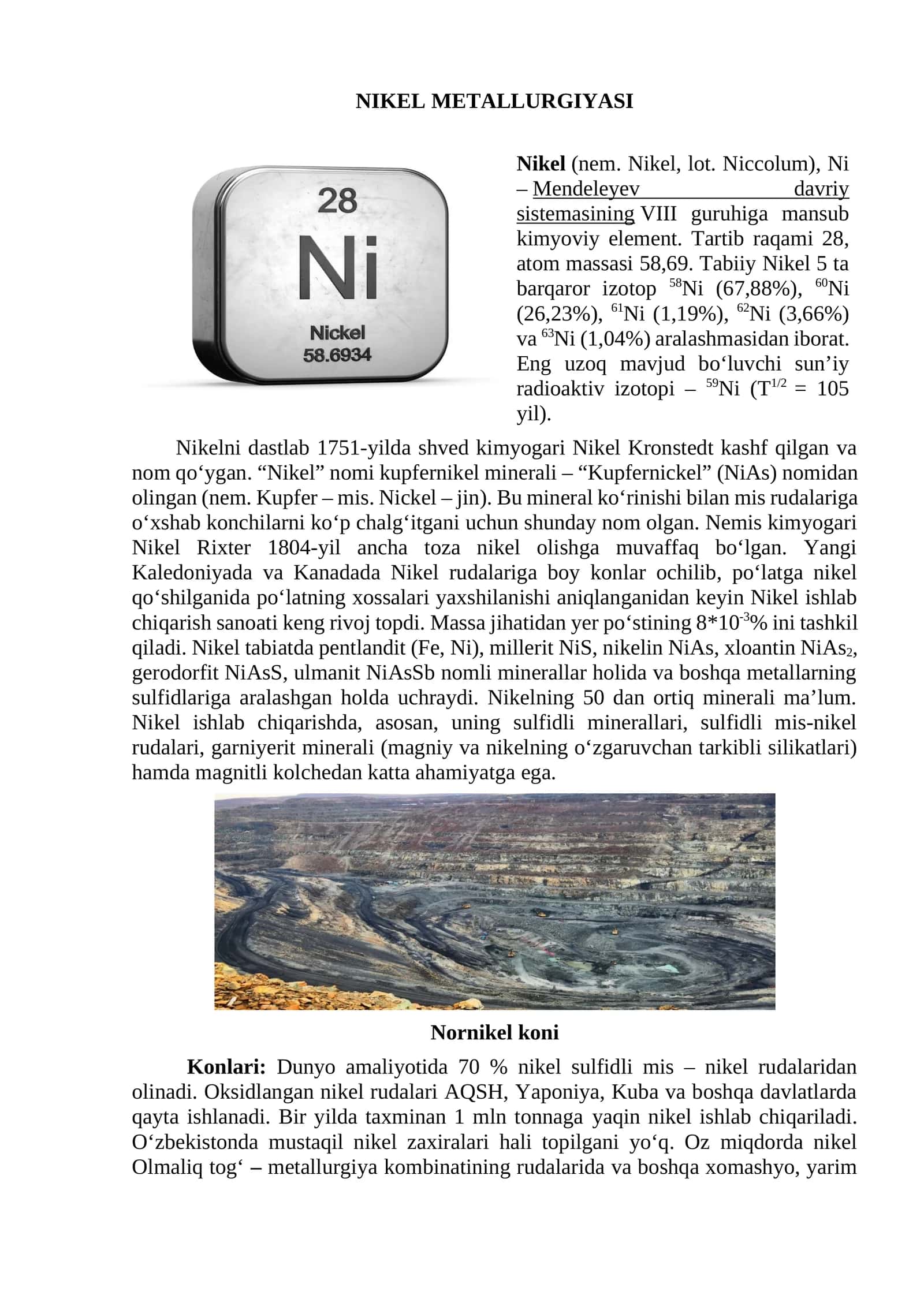 NIKEL METALLURGIYASI