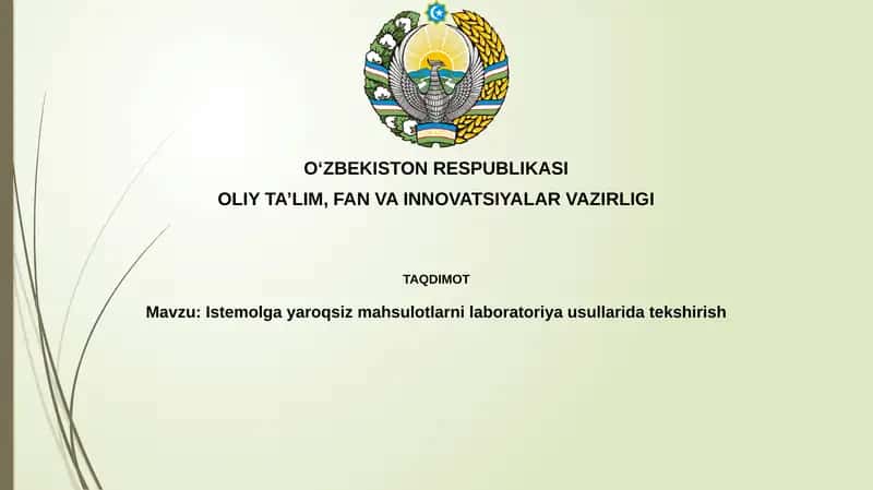 Mahsulot sifatsizligini laboratoriya tekshirish