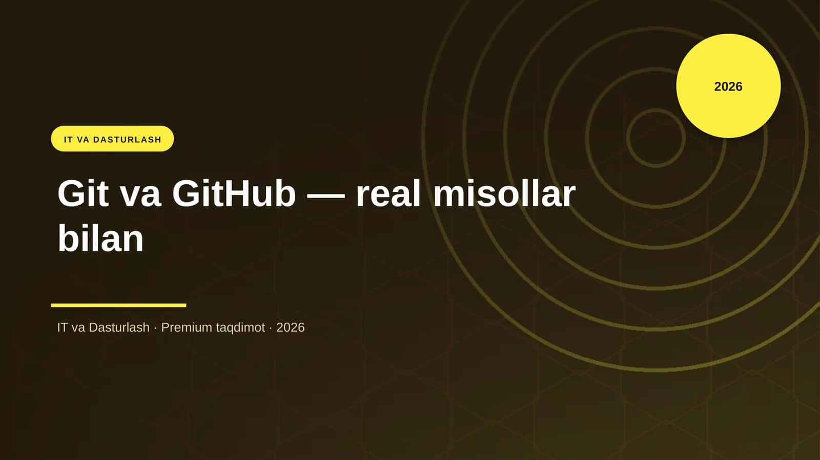 Git va GitHub — real misollar bilan