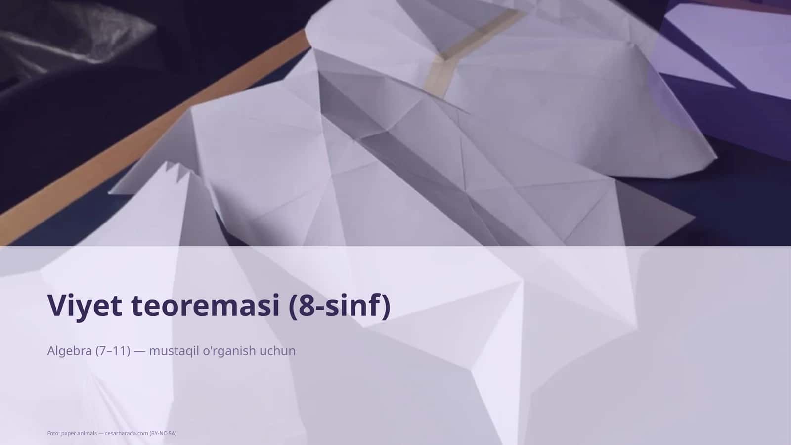 Viyet teoremasi (8-sinf)