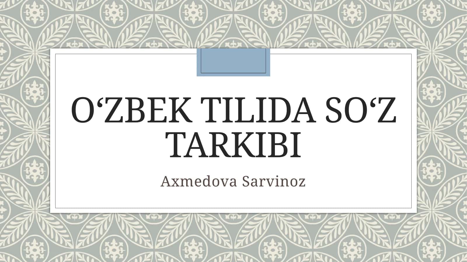 O‘zbektilidaso‘ztarkibi