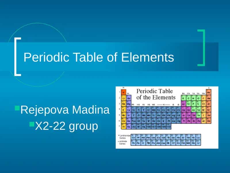 Periodic Table of Elements