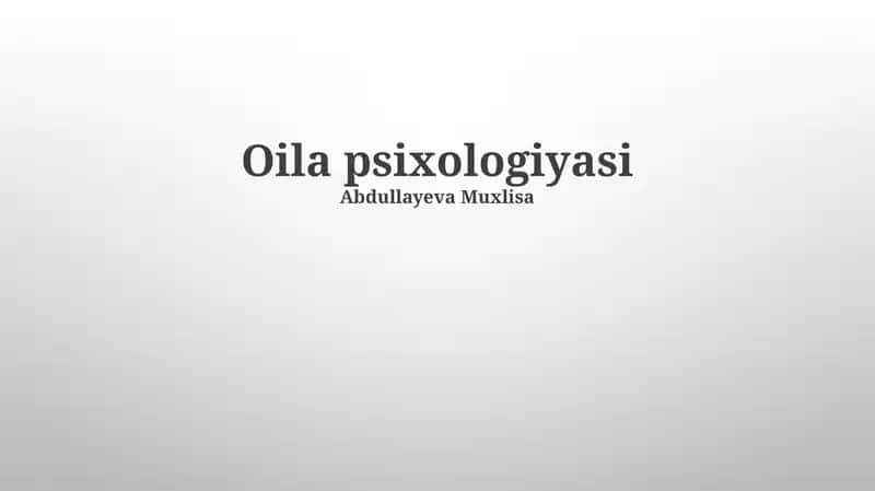 Oila psixologiyasi