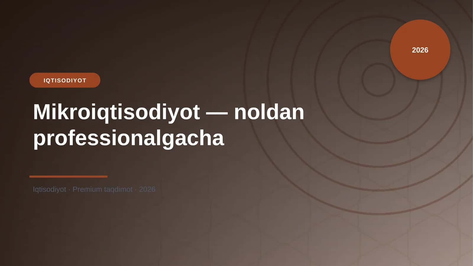 Mikroiqtisodiyot — noldan professionalgacha