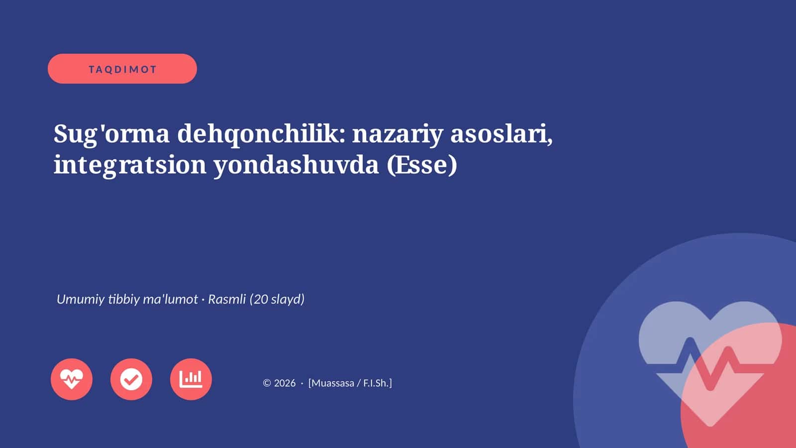 Sug'orma dehqonchilik: nazariy asoslari, integratsion yondashuvda (Esse)