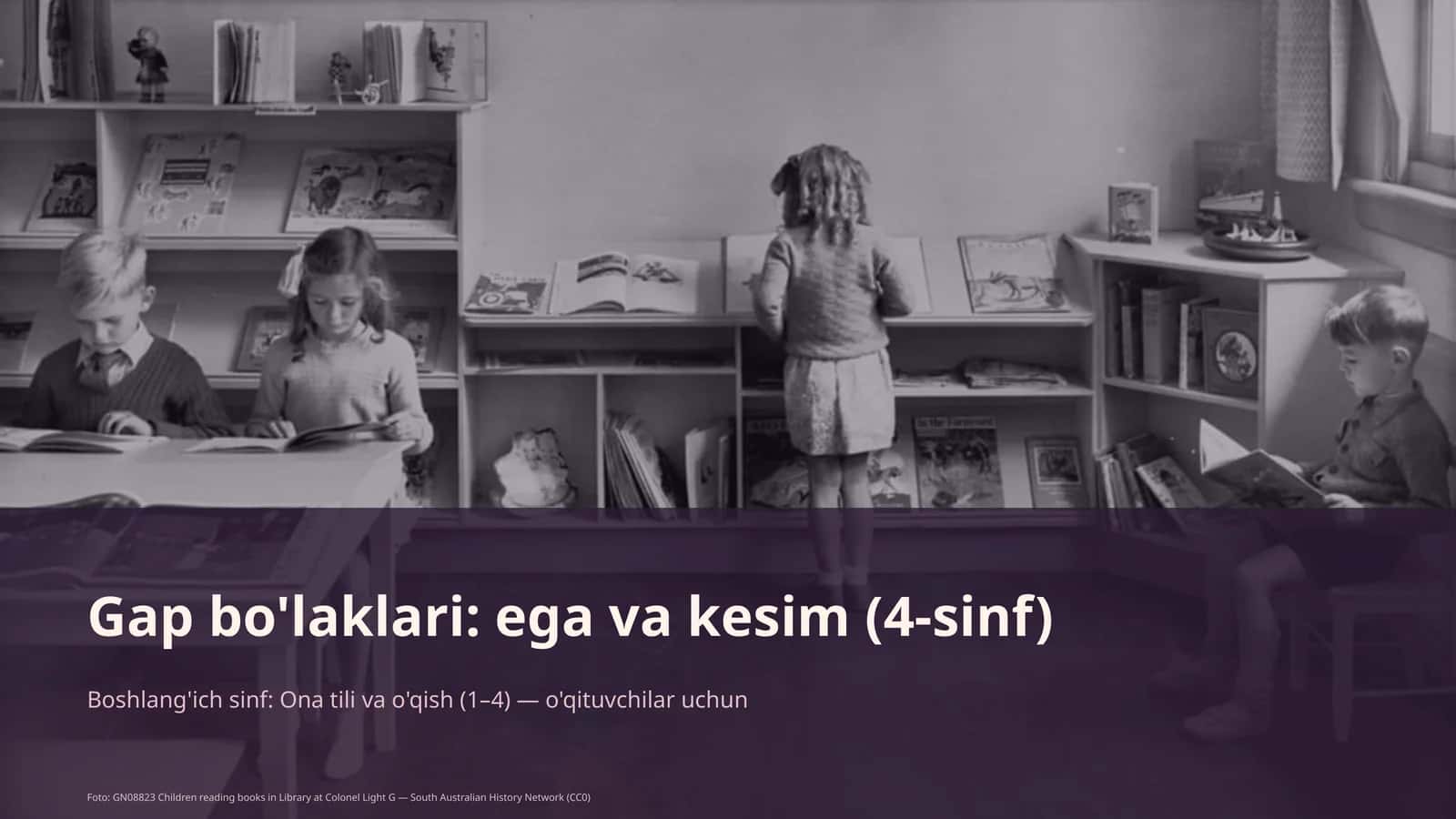 Boshlang'ich sinf: Ona tili va o'qish (1–