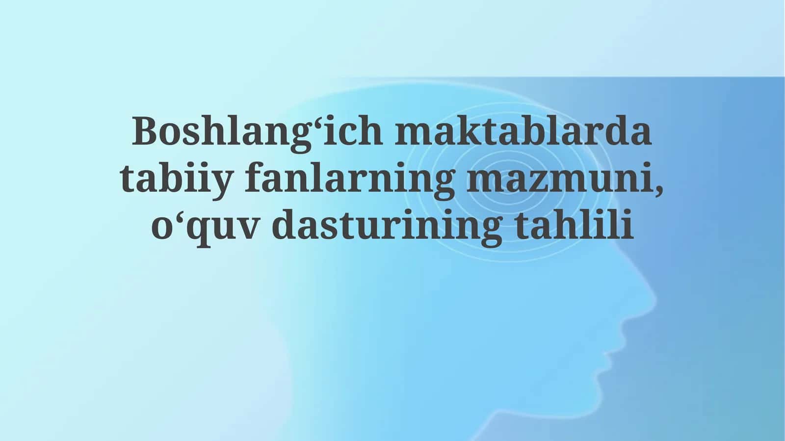 Tabiiy fanlar ta'limi