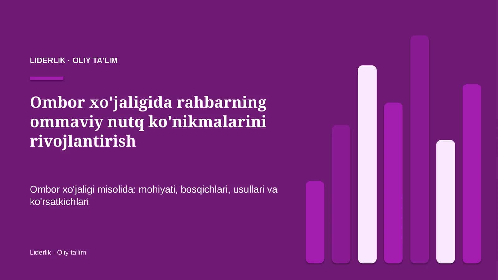 [Ombor xo'jaligida rahbarning ommaviy nutq ko'nikmalarini rivojlantirish]
