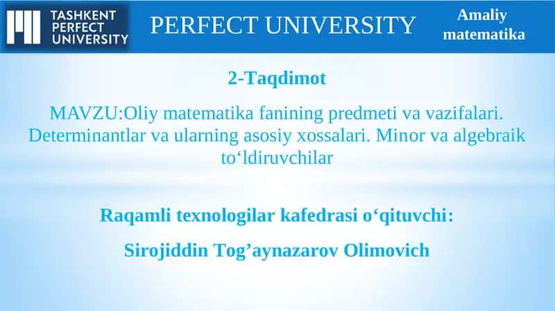 Oliy matematika