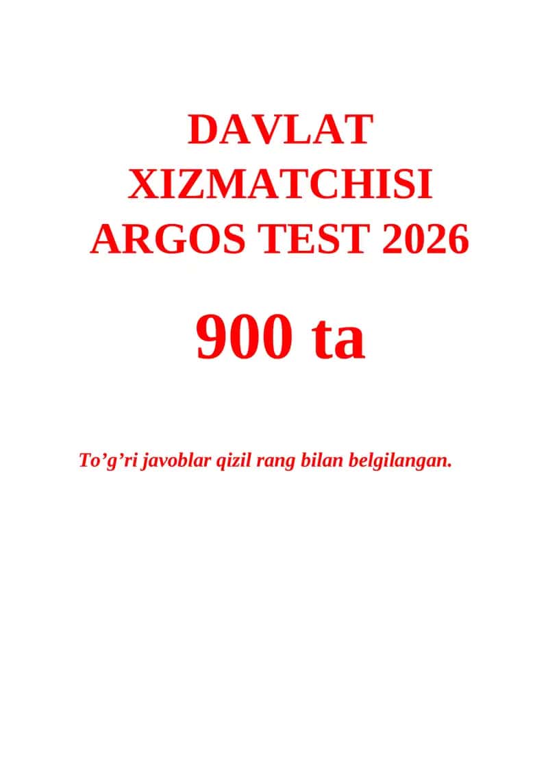 ARGOS TEST 2026