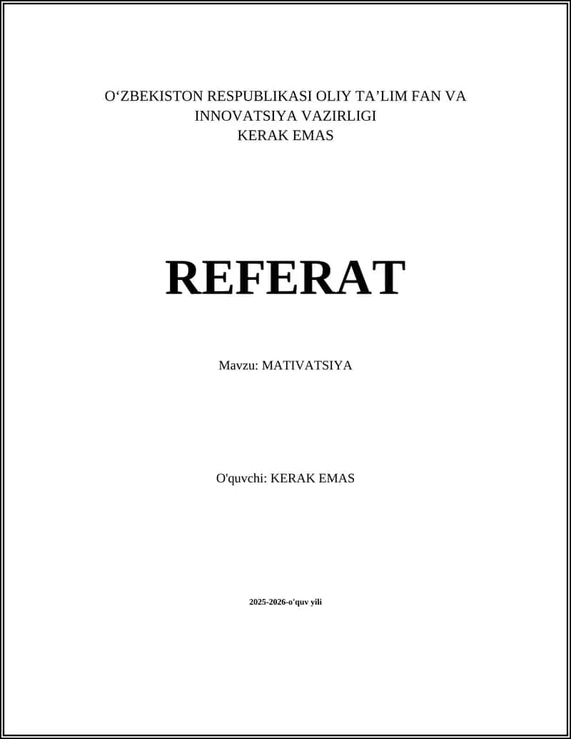 MATIVATSIYA