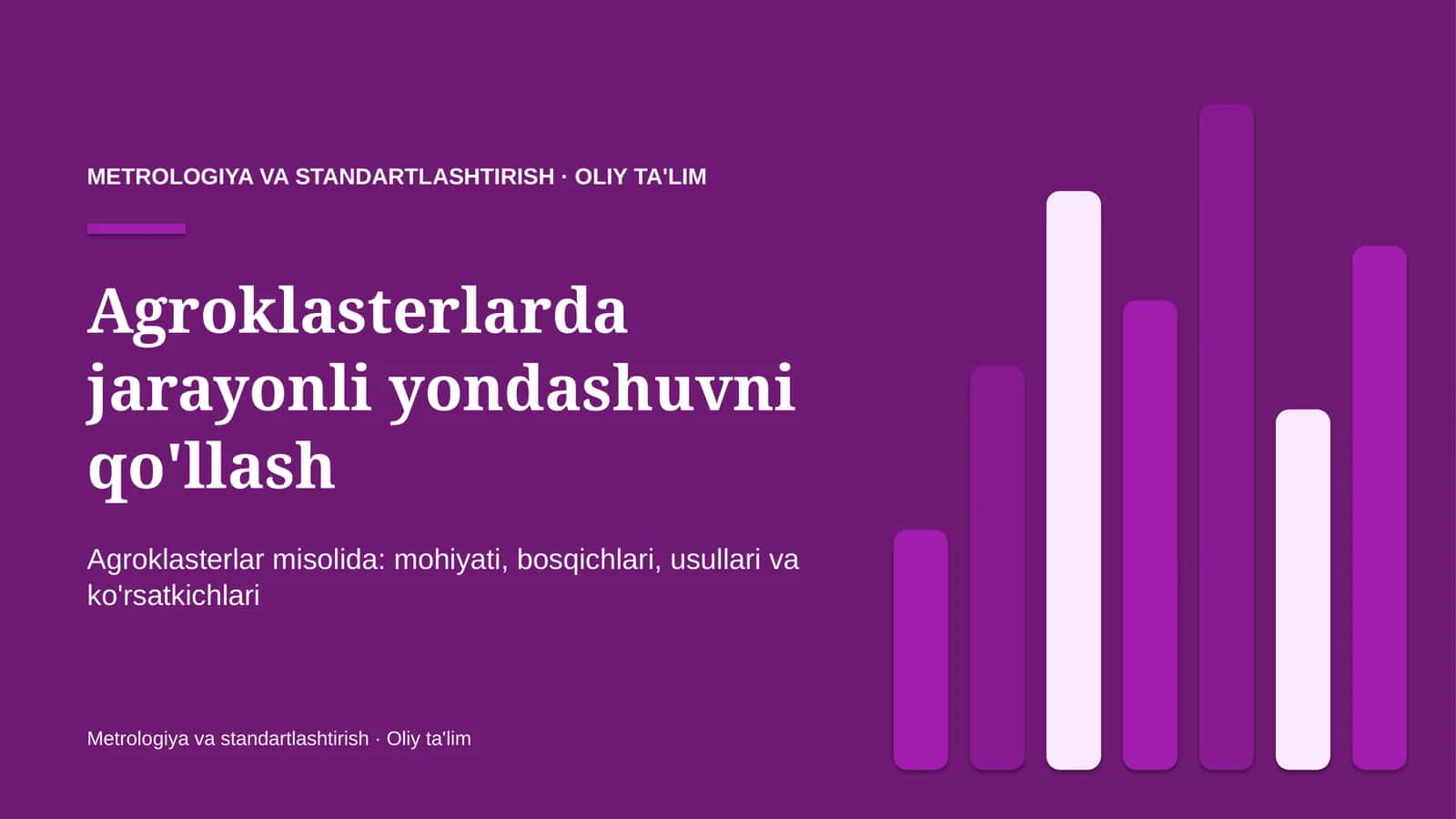 Agroklasterlarda jarayonli yondashuvni qo'llash