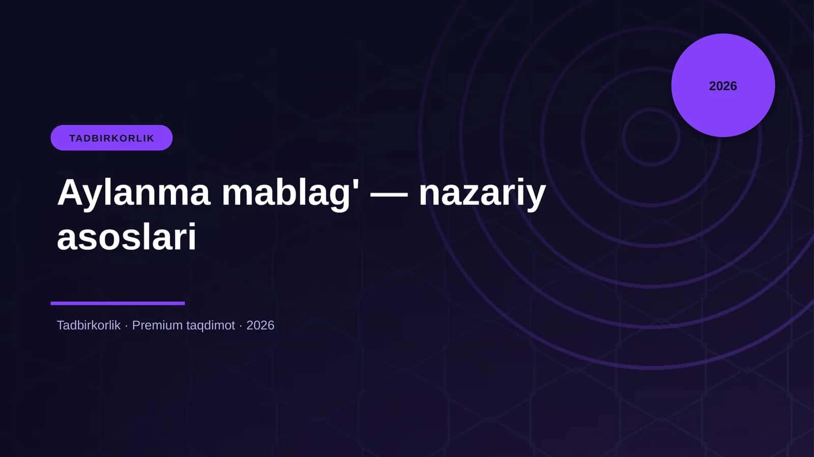 Aylanma mablag' — nazariy asoslari