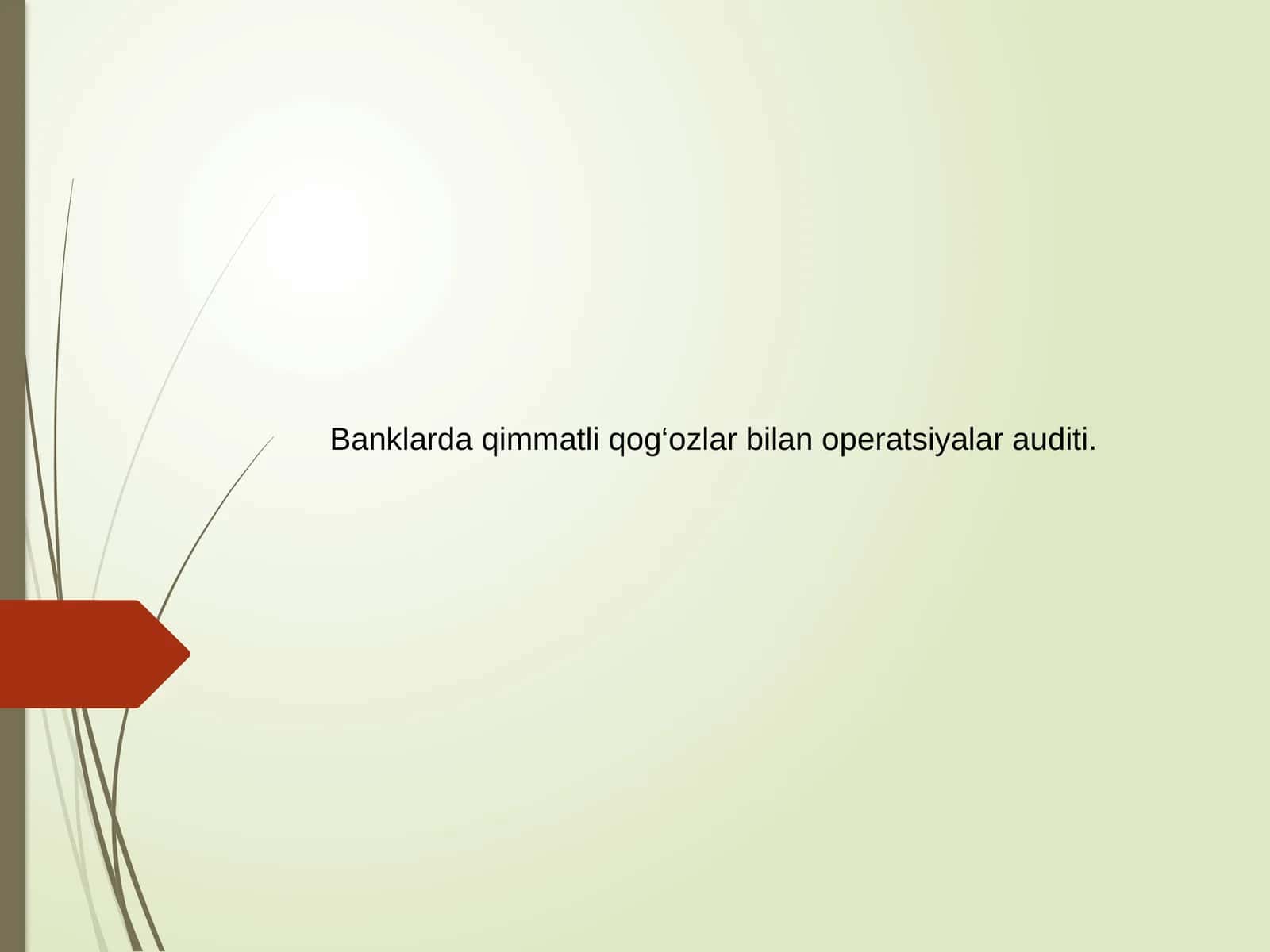 Banklarda qimmatli qog‘ozlar bilan opеratsiyalar auditi