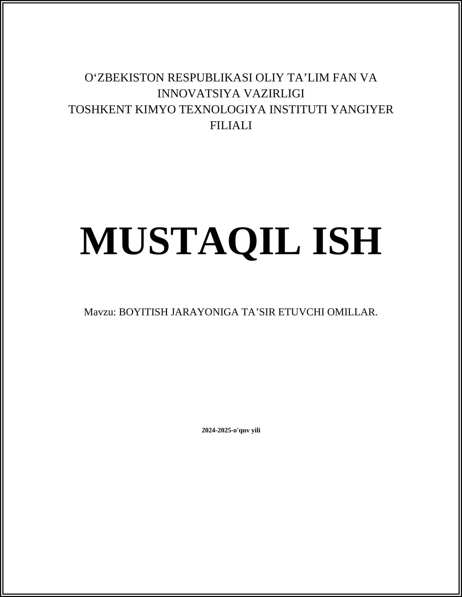 BOYITISH JARAYONIGA TA’SIR ETUVCHI OMILLAR